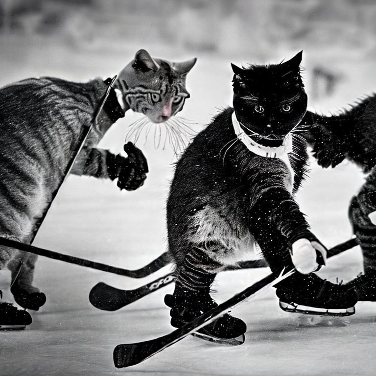 Hockey Cat. Cat with Hockey Stick. Https huggingface co spaces